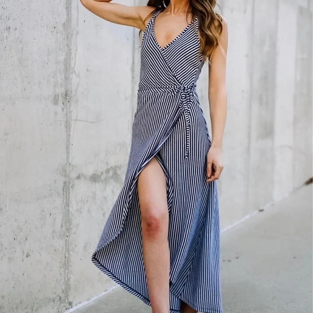 Z Supply Striped Knit Wrap Dress